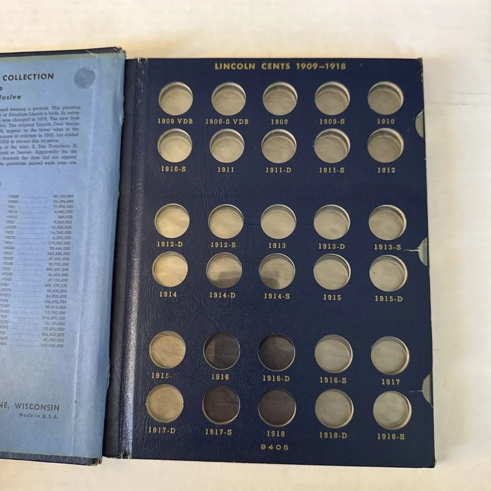 Vintage Whitman Bookshelf Lincoln Cents 1909-1940 Album #9405